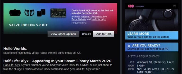 You got to wait for a Valve Index headset.
