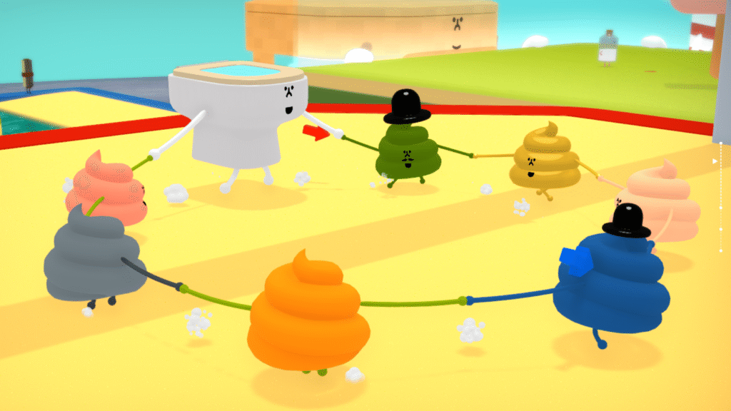 Happy poops spinning in a circle.
