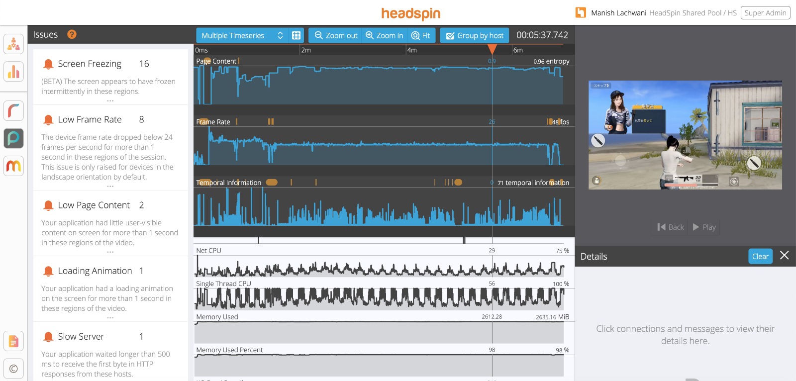 Headpin's mobile game analytics