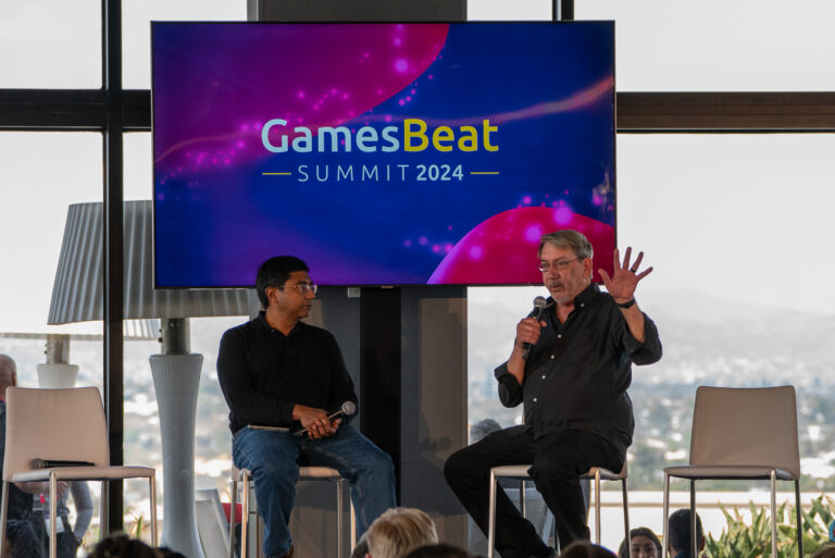 Will Wright (right) and Numenta's Subutai Ahmad at GamesBeat Summit 2024.