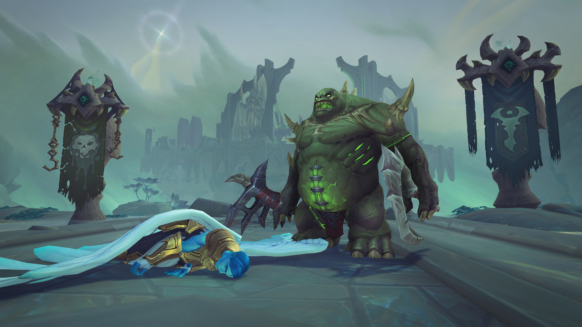 This bad-guy construct awaits Warcraft: Shadowlands players today.
