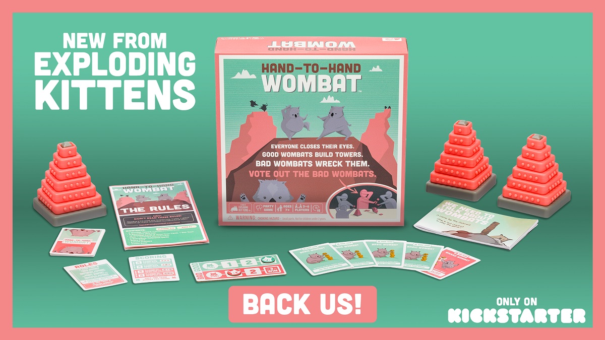Exploding Kittens' latest game is Hand-to-Hand Wombat.