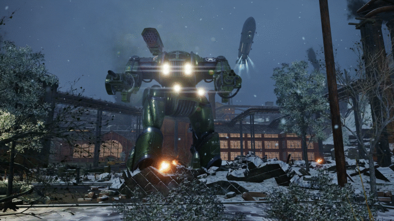 That airship is the chef's kiss for this mech shot.