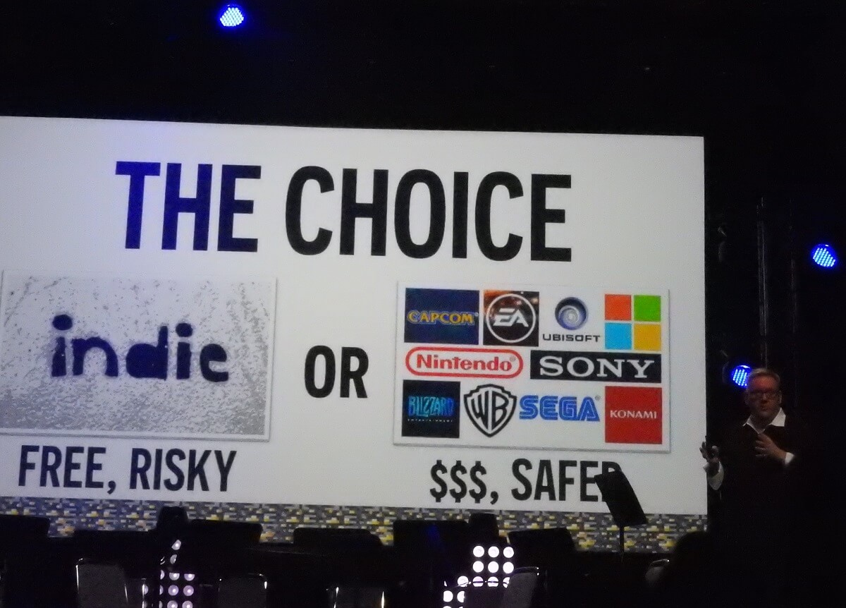 Game developers can be indies or AAA game makers.