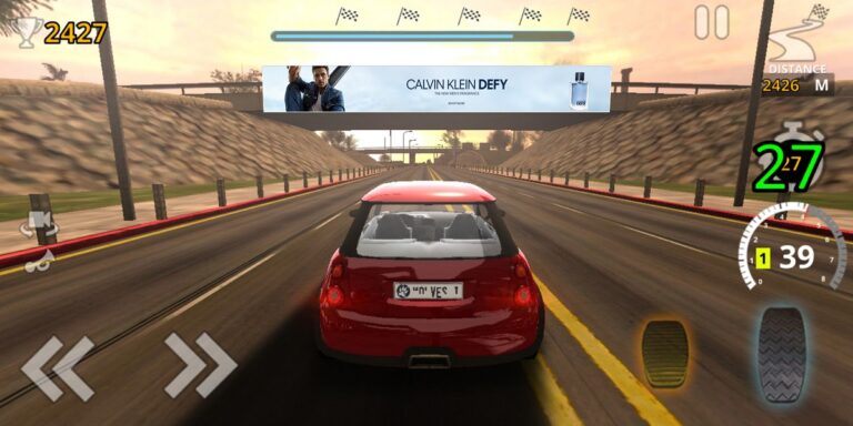 A Calvin Klein ad in a racing game.