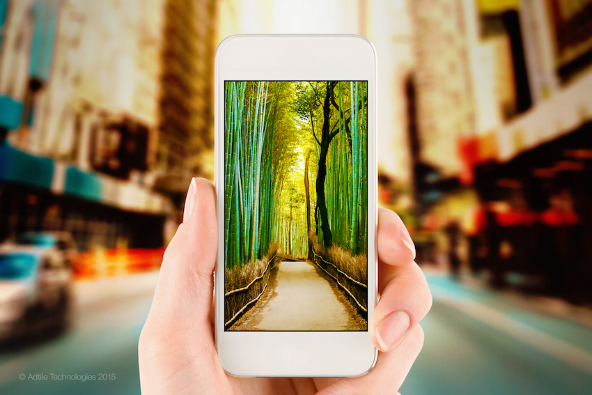 Adtile VR, showing a virtual world on top of the real one