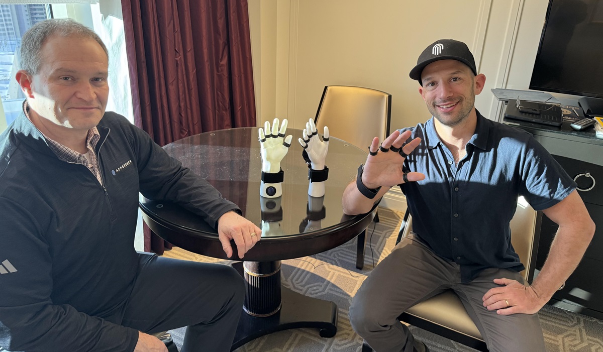Dustin Tyler (left) and Jacob Segil are the founders of haptics firm Afference.