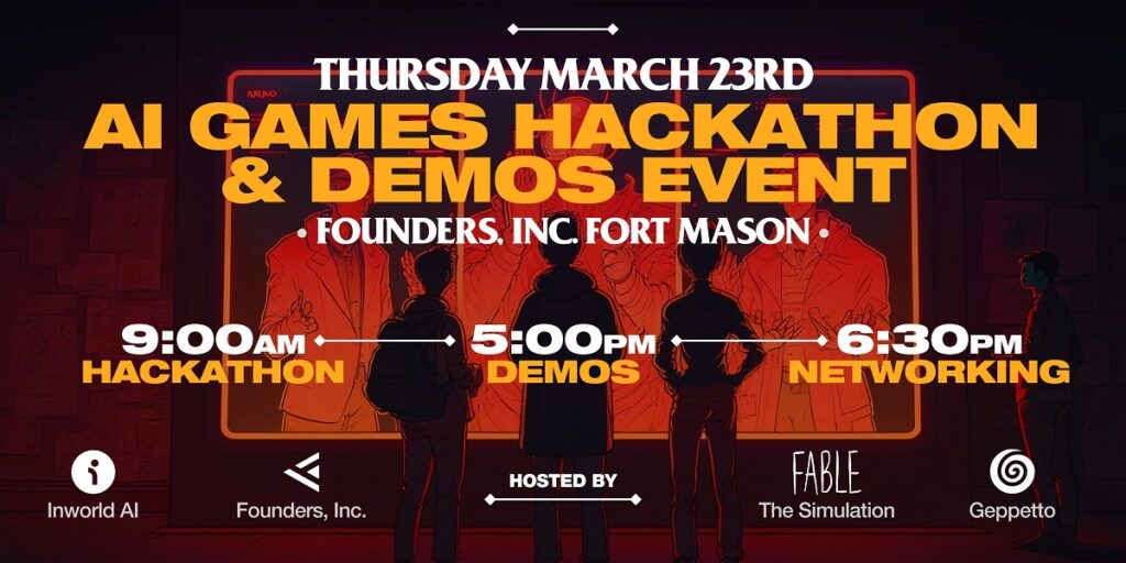 The GDC will feature an AI Games Hackathon event.