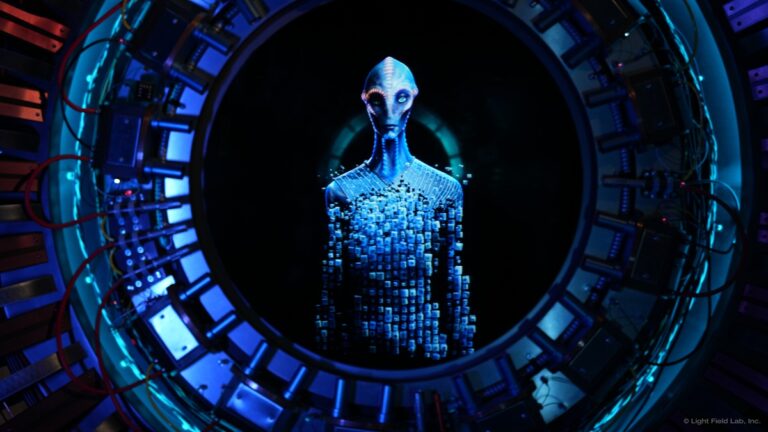 An alien demo of Light Field Lab's hologram technology.