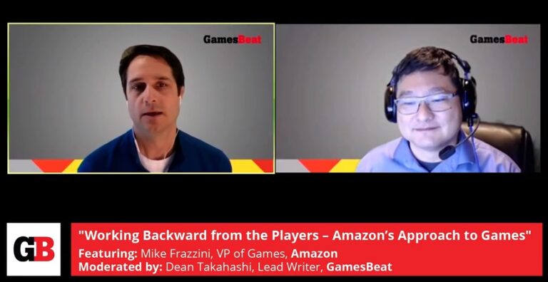 Mike Frazzini, VP of games at Amazon, speakers with Dean Takahashi for the GamesBeat Summit.