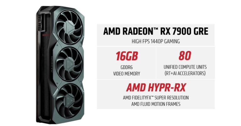 The  AMD Radeon RX 7900 GRE.
