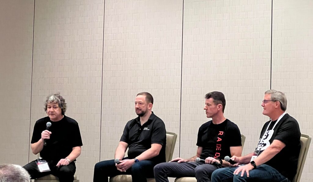 Left to right: AMD's chip leaders Joe Macri, Andy Pomianowski, Sam Naffziger and Michael Mantor.