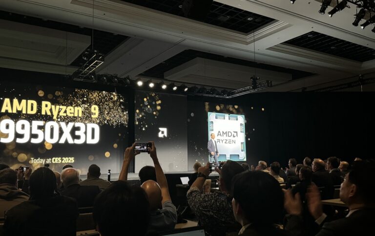Jack Huynh shows off new AMD processors at CES 2025.