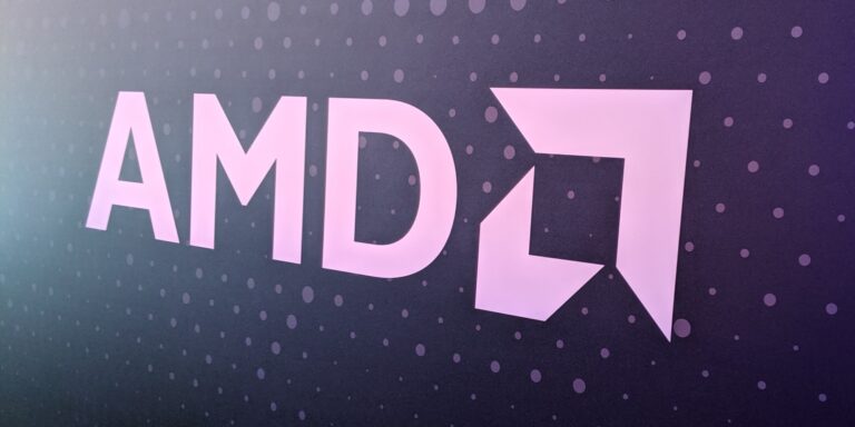 AMD logo at the first Computex 2019 keynote