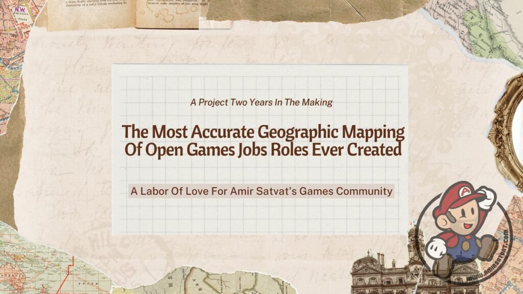 Amir Satvat has figured out how many job openings there are in games and where they are in the world.