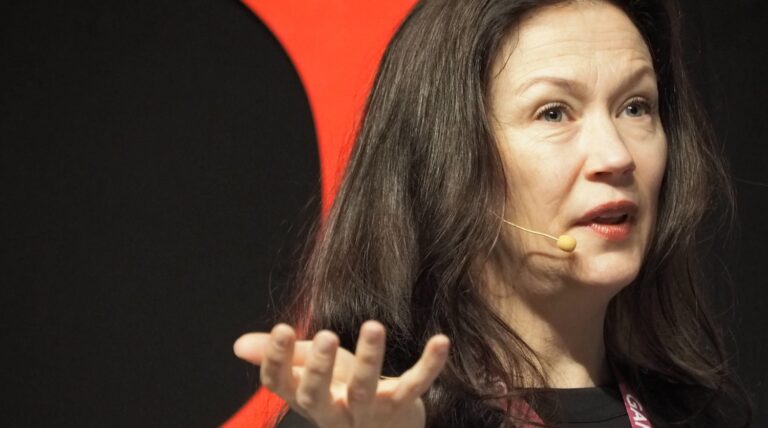 Angie Smets, executive producer at Guerrilla Games at Gamelab 2018.