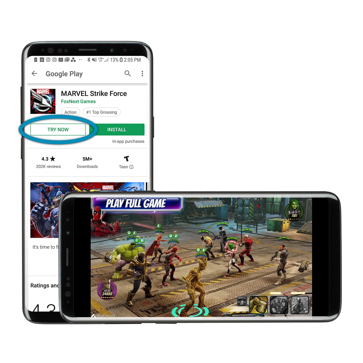AppOnBoard powers the "Try Now" button for instant games on the Google Play Store.