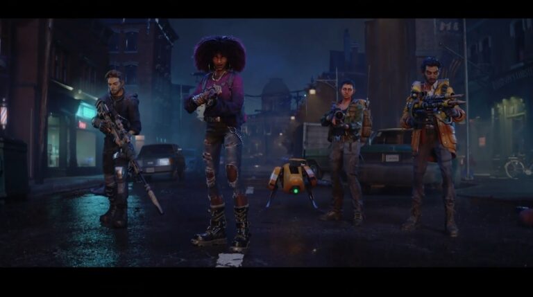 A squad faces off against vampires in RedFall.
