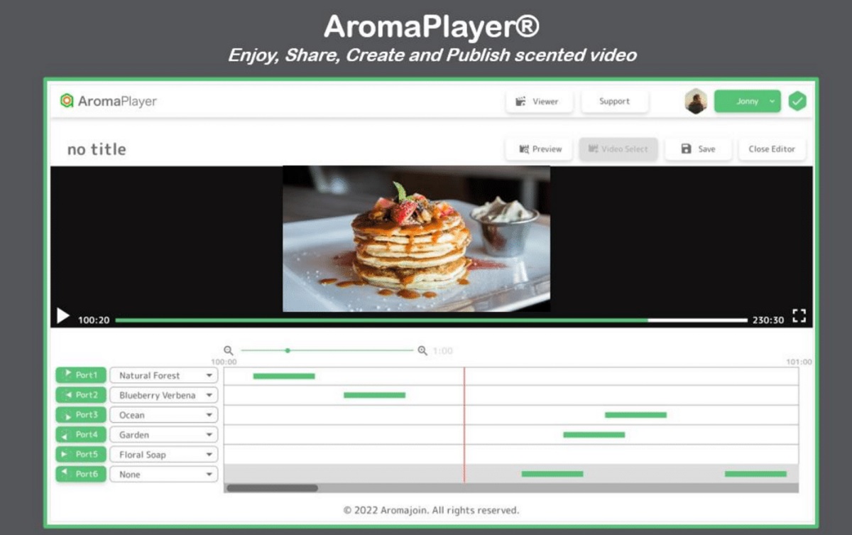 Aromajoin lets creators attach scents to their videos.