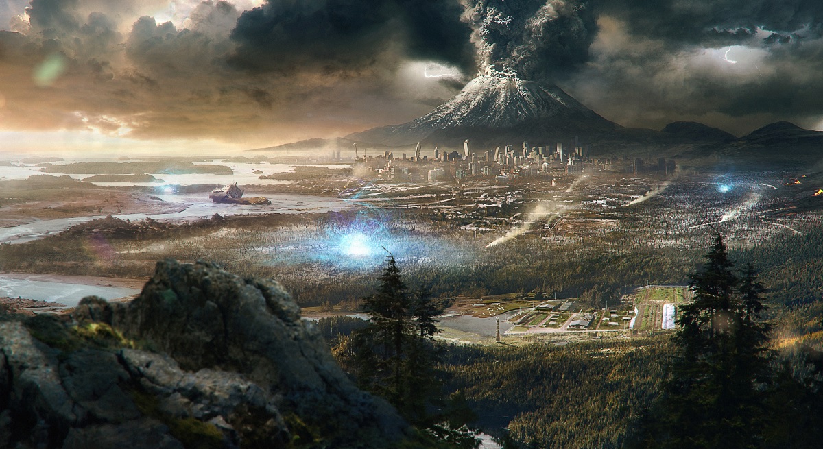 Seattle isn't looking so good in Ashfall.