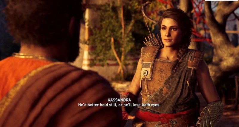 Kassandra talks with Markos.
