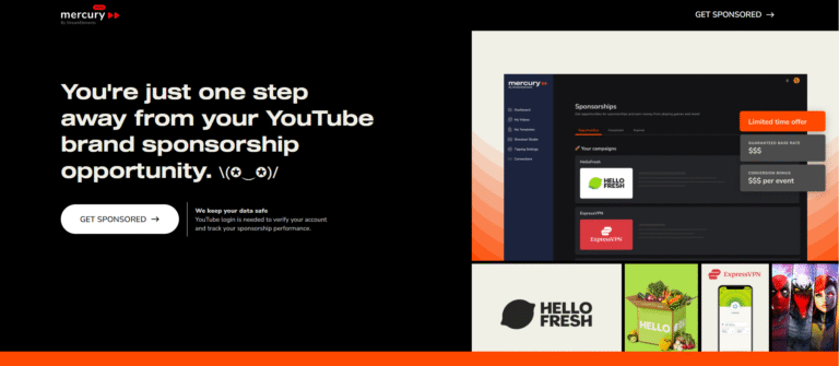 Mercury Sponsorships by StreamElements connects YouTube creators to brands