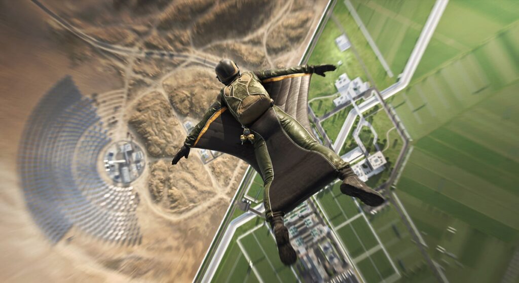 You can jump into the map with a squirrel suit in Battlefield 2042.