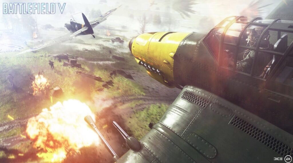 Battlefield V aerial dogfight.