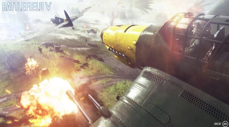 Battlefield V aerial dogfight.