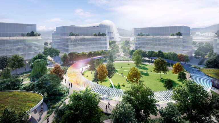 A rendering of the Berkeley Space Center at NASA Research Park.