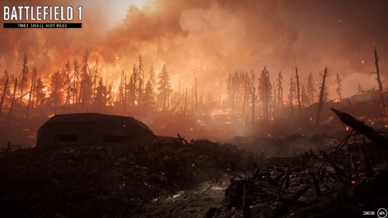 Verdun's forest is burning in They Shall Not Pass.
