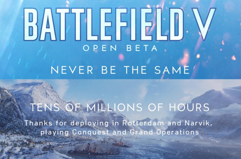 Battlefield V's beta was played tens of millions of hours.