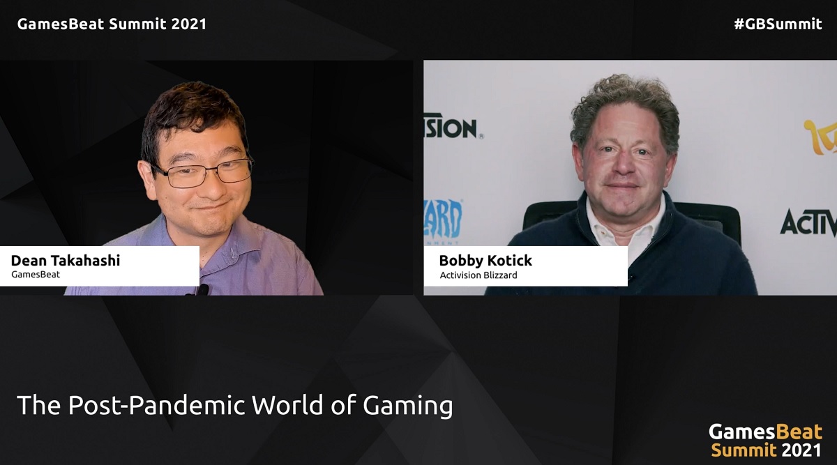 Activision Blizzard CEO Bobby Kotick talks with Dean Takahashi at GamesBeat Summit 2021.