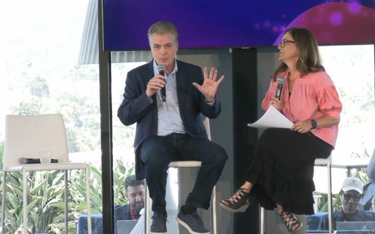Brian Ward, CEO of Savvy Games Group, and Lisa Cosmas Hanson, president of Niko Partners, at GamesBeat Summit  2024.