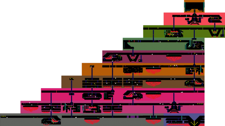 Map of level one on Montezuma's Revenge.