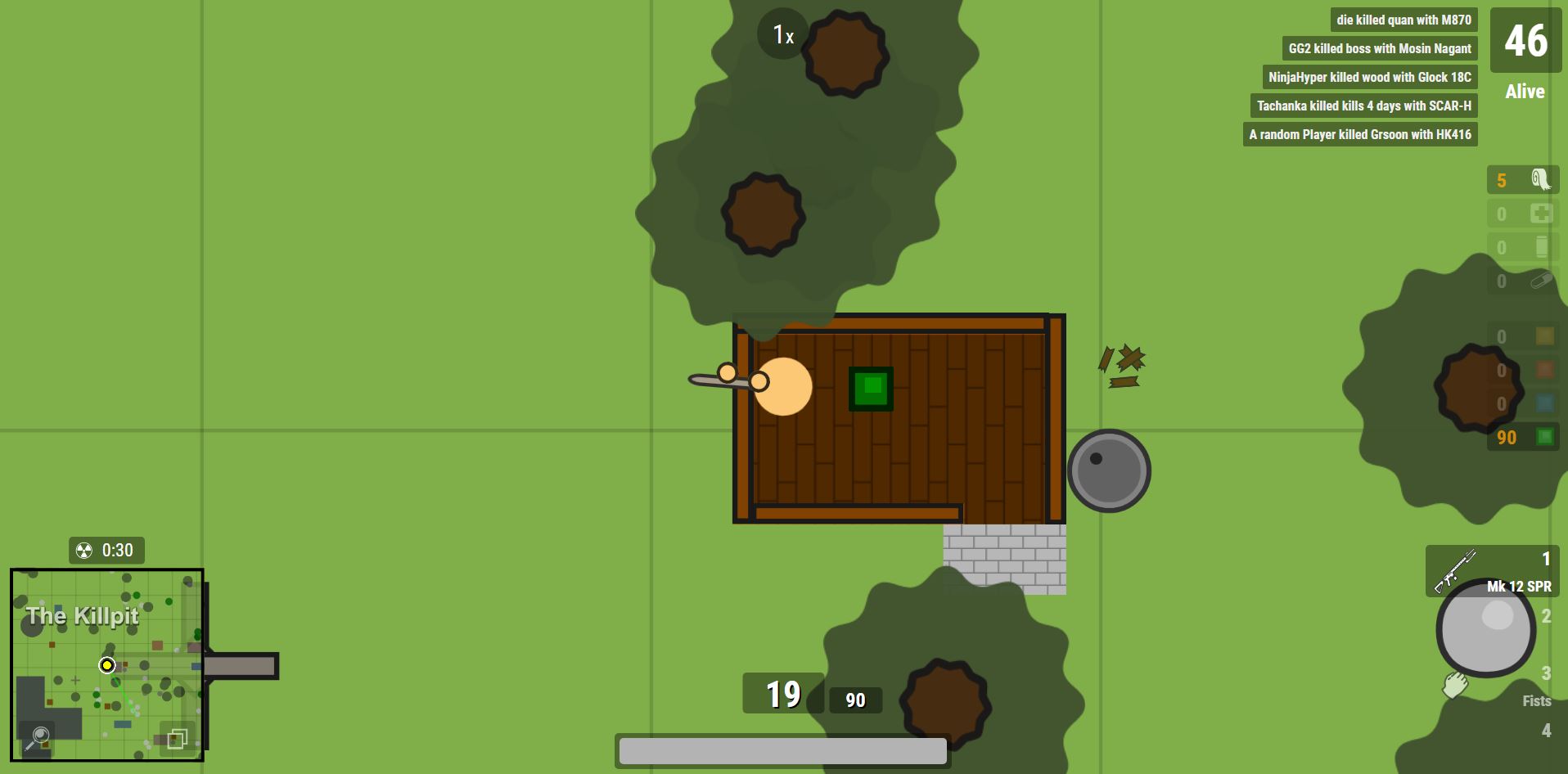 Looting in Surviv.io: Battle Royale.
