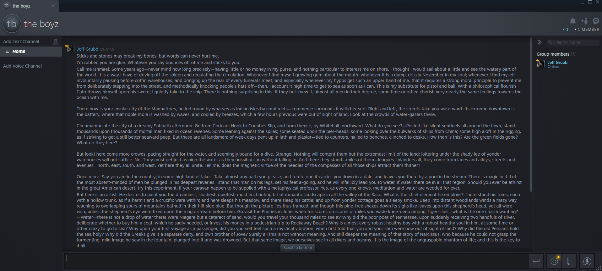 Steam chat.
