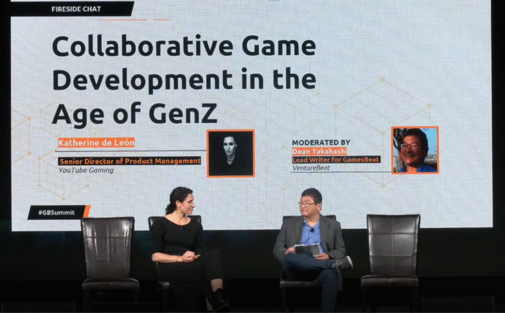 Katherine de León and Dean Takahashi at GamesBeat Summit Next 22