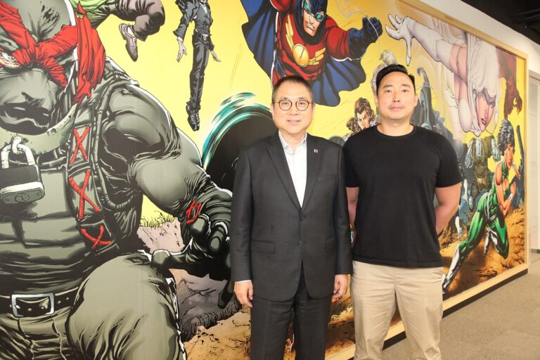 Stanley Cheung (left), executive chairman of Dark Horse Comics, and Johnny Lee, general manager of Dark Horse Games.