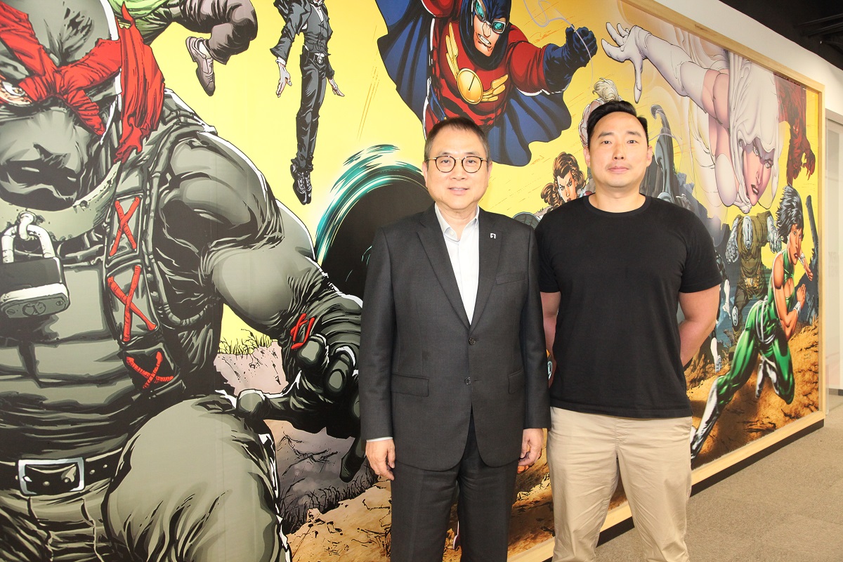 Stanley Cheung (left), executive chairman of Dark Horse Comics, and Johnny Lee, general manager of Dark Horse Games.