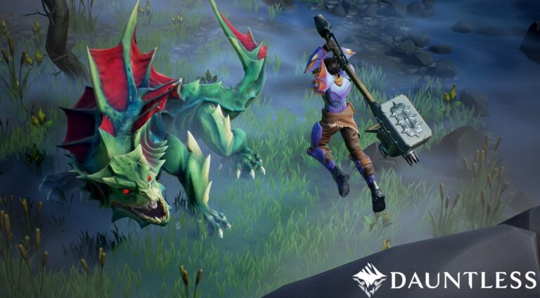 Fighting a Drask in Dauntless.