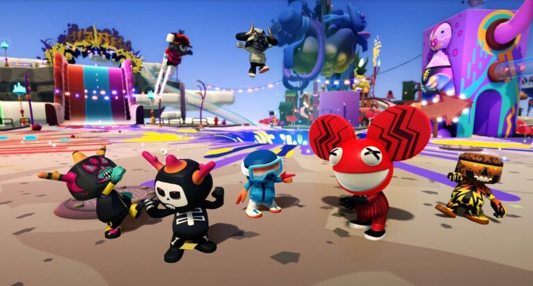 The red guy with the big ears is DeadMau5.