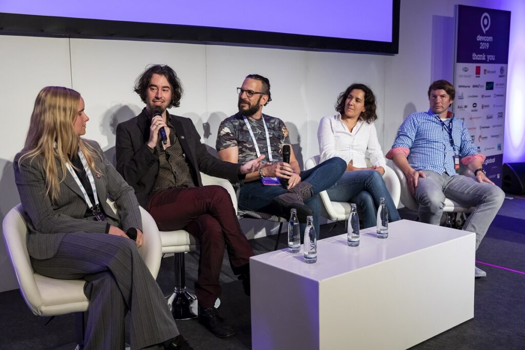 Left to right: Catharina Boehler, James Portnow, Tsahi Liberman, Antonia Koop, and Timo Ullmann