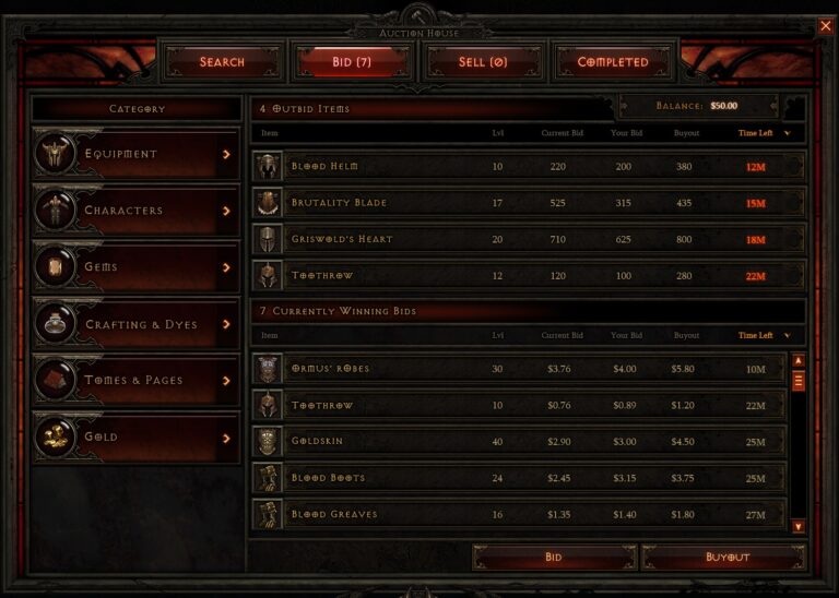 Diablo III auction house