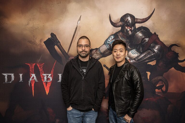 Diablo 4 developers Sean Murphy and David Kim.