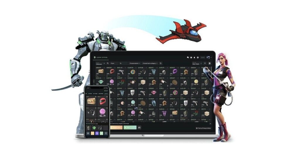 DMarket has a blockchain-based marketplace for in-game items.