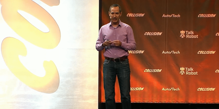 Dominic Mallinson onstage at Collision 2019 in Toronto