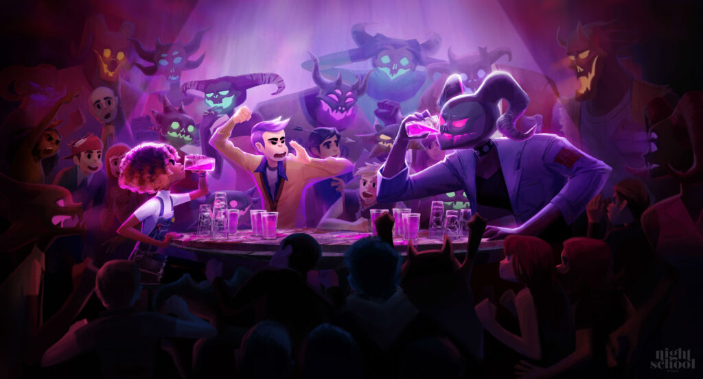 Afterparty sends Oxenfree’s studio on a devilish pub crawl