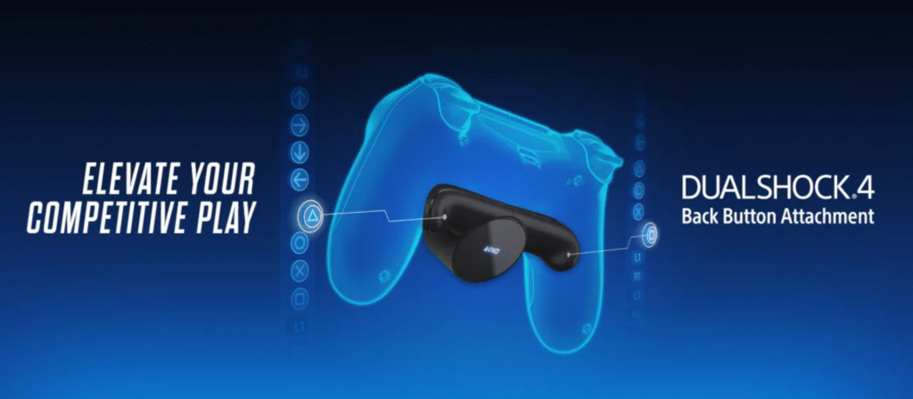 The DualShock 4 Back Button Attachment with two extra inputs and an OLED screen.