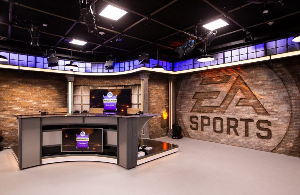EA's esports broadcast studio is at its headquarters in Redwood City.